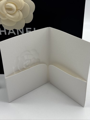 Genuine Chanel Black Paper Shopping Gift Bag Flower Tissue Receipt Holder READ - Picture 5 of 18