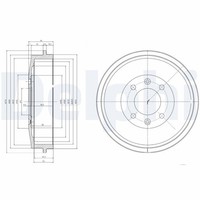 2X Delphi Bremstrommel BF169 FüR 15E Berlingo 8B 15B 405 406 306 Peugeot 305 8E