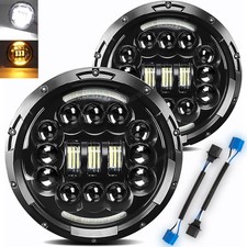 Pair 7 Inch Round Led Headlights Hilo Beam For Mack Granite Cv713 Dump Trucks Pair 7 Inch Round Led Headlights Hilo Beam For Mack Granite Cv713 Dump Trucks