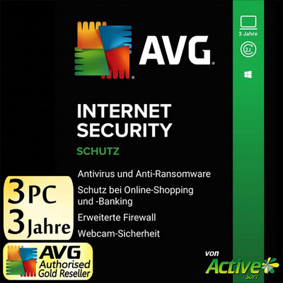 AVG Internet Security 2026 3 PC 3 Jahre | inc. Antivirus | UE DE-Lizenz 2027