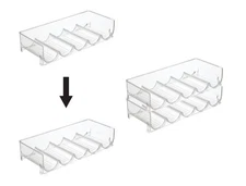 mDesign Wine Rack Water Bottle Storage Organizer Holder Stackable 4 Pcs 20 Slots