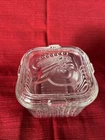 VTG Federal Clear Ribbed Glass Refrigerator Storage Container 4” Lidded Veggies