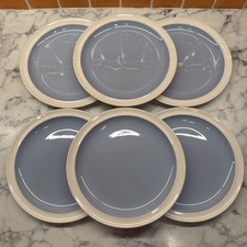 6pc Set VTG Wedgwood Summer Sky Blue/White trimmed Glazed 9” Dinner Plate 