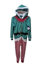 PJ's  Presents Christmas Elf One-Piece Pajamas Holiday Unisex Kids 7/8 New