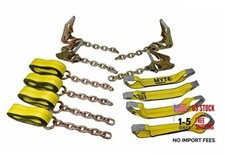 8 Point Roll Back Vehicle Tie Down Kit with Chain Extension on Both Ends - 18