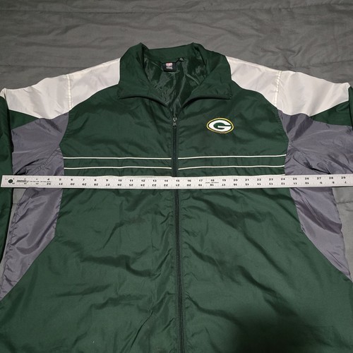 Green Bay Packers XL Reebok Windbreaker Lightweight Green Men Zip Up Jacket - SI - Picture 7 of 7
