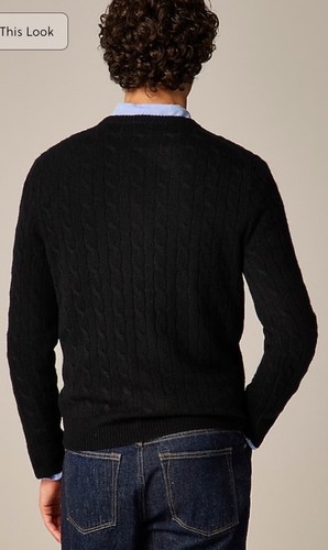 J Crew NWT Men's 100% Cashmere Crewneck Sweater Black Size Large - Picture 2 of 11
