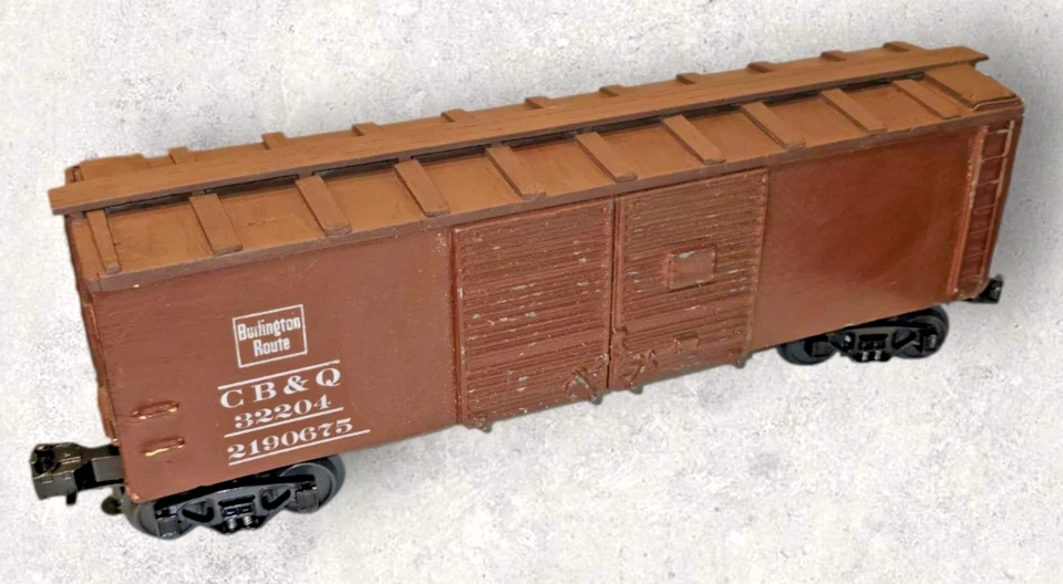 Vintage Westbrook O Gauge CB&Q Box Car Cardboard Wood Die Cast New MTH Trucks - Image 4 of 4