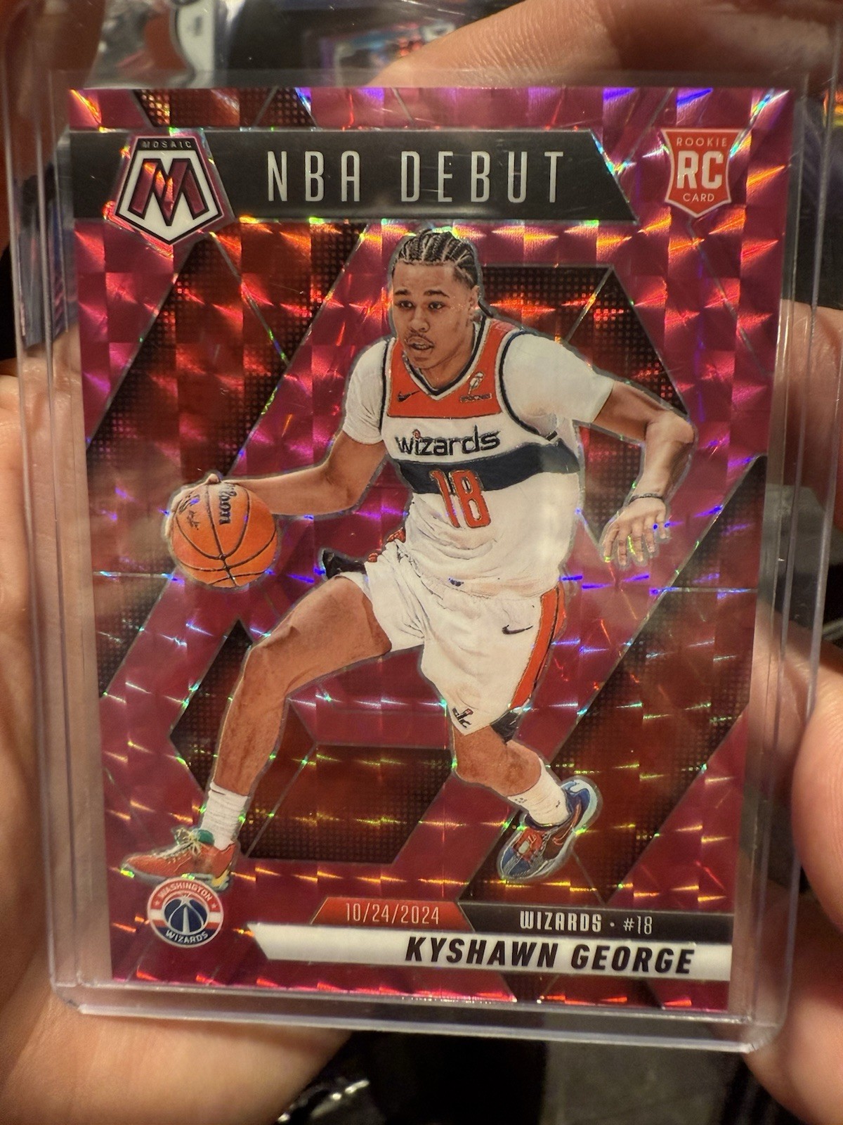 2024-25 Panini Mosaic - NBA Debut Kyshawn George Pink Mosaic Prizm /175 (RC)