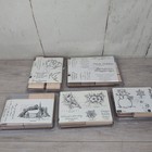 Lot Of 5 Stampin Up Christmas Holiday Wood Mounted Rubber Stamping Kits