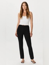 Quince Ultra-Stretch Ponte Straight Leg Pants Black Pull On Petite Medium