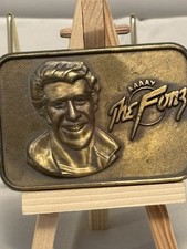 Vintage The Fonz Fonzie Aaaay Happy Days Metal Belt Buckle Brass Finish 1976  