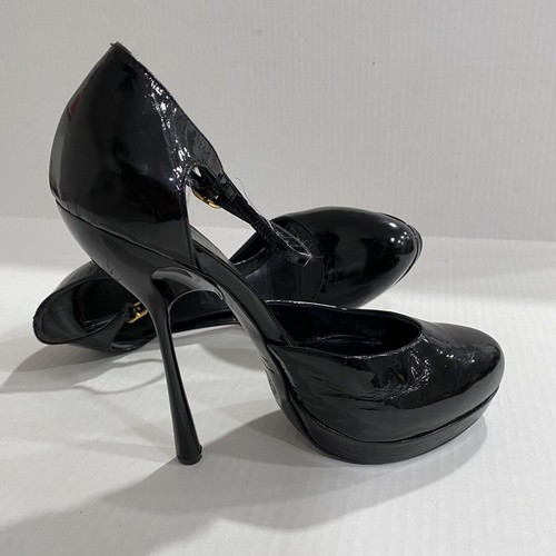 Alexander McQueen Black Patent Leather Platform Heels EU Size 37 - Picture 16 of 16