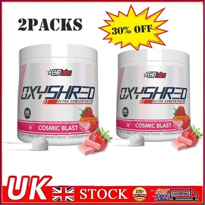 EHPLABS 2X EHP Laps, OxyShred, Fat Burner Pre-Workout, Cosmic Blast, Strawberry Flavour