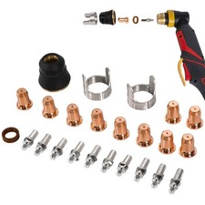24 PCS Tip Electrode Kit, Plasma Cutter Consumables Electrode Nozzle Kit Comp...