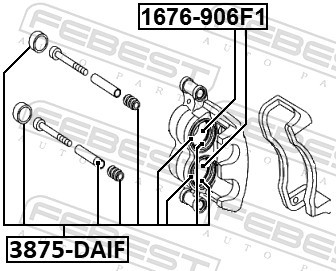 Für FEBEST 3875-DAIF FRONT BRAKE CALIPER REPAIR KIT