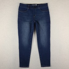 BETABRAND Pull On Jeans Womens Large Petite Blue Skinny Jegging Dark Wash Denim