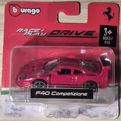 Bburago Race+Play Drive 1:64 FERRARI F40 COMPETIZIONE Red