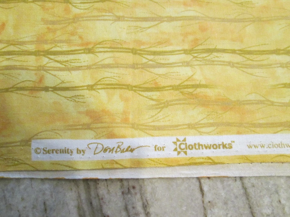 Cotton Quilt Fabric by Clothworks - Serenity - Yellow with trees - 2 yards - Image 3 of 3