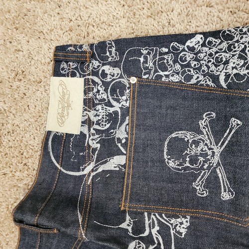 DS NOS Vintage Rocawear Jeans 42x34 Skull Dark Denim Baggy Hip Hop Skater Y2K - Picture 6 of 9