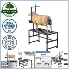 Goat Milking Stand Iron Black Adjustable Feed Bin Hoof Trimming Sheep Support