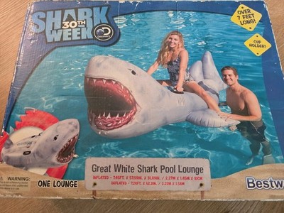 New Bestway Discovery 30th Shark Week Great Shark Pool Lounge Float 7  
