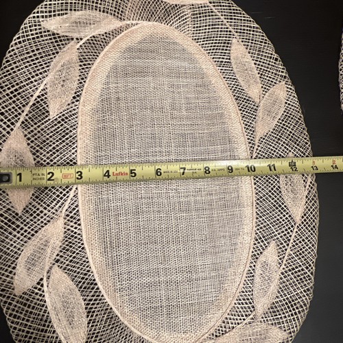 Abaca Faser Gewebt Oval Tischsets Set/2 Naturfarbe Philippinen Boho Blätter Neu aus altem Lagerbestand - Bild 9 von 9
