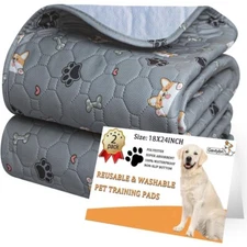 Washable Pee Pads for Dogs - Super Absorbent Reusable Puppy Pads 2Pack