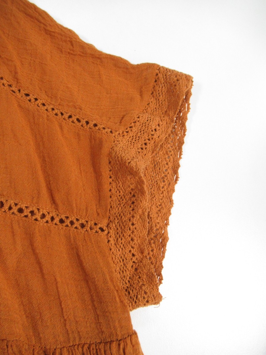 NWT ZARA Women's Terracotta Embroidered Jumpsuit Dress Size M #OS596 | eBay