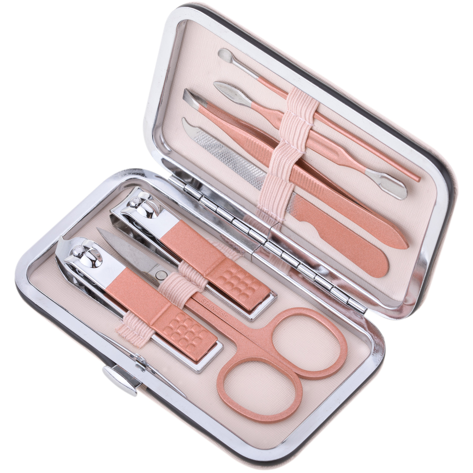 Kit de estuche de manicura y pedicura profesional, set de 7 accesorios...