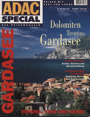 GARDASEE ADAC Reisemagazin Heft Nr.20/1994 Dolomiten-Trentino-Gardasee
