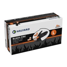Halyard Black-FIRE 44758 Large Nitrile Exam Gloves Black-Orange (Box of 150)