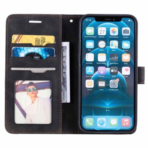 Para iPhone 14 13 12 11 6 7 8 Billetera Tarjeta Cuero Soporte Estuche Cubierta Bloqueo RFID - Imagen 25 de 53