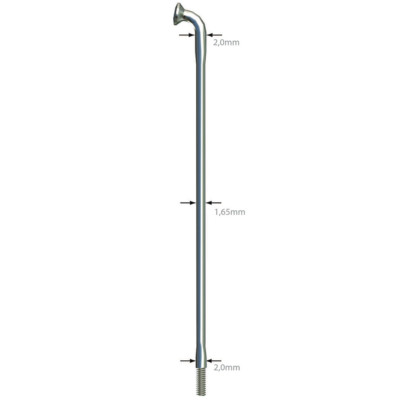 Pack De 8 Radios Sapim D-Light Plateados - Calibre 14/15g, Con Pezones, Para Ruedas De Bicicleta