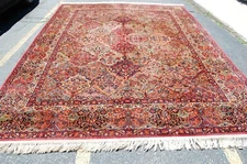 ANTIQUE EARLY KARASTAN KIRMAN MULTI_COLOR PANEL PATTERN#717 RUG CARPET 8.8 X 12