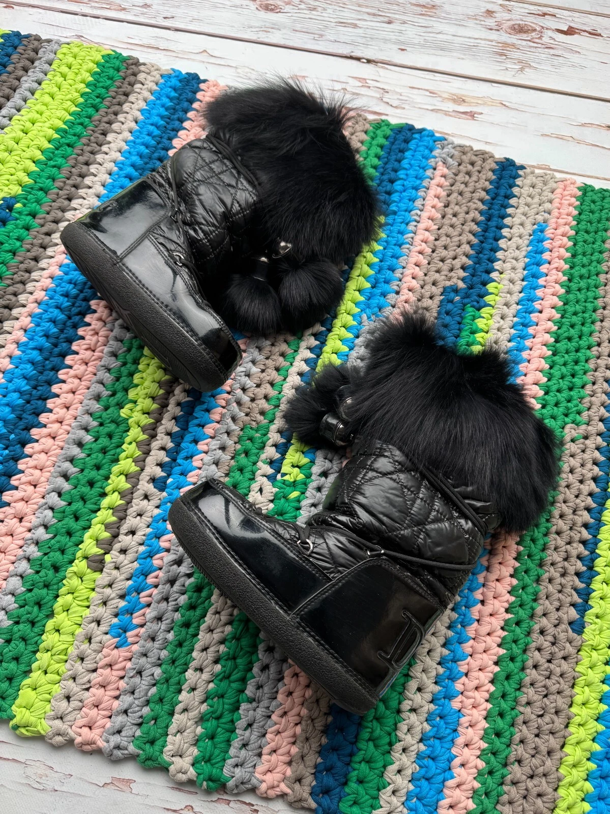 Bottes vintage Dior by John Galliano fourrure lune femme pointure 36 38