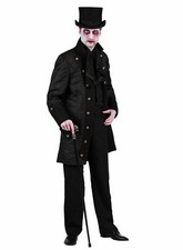 Paisley Herrenmantel schwarz - Herren-Gehrock für Steampunk, Gothic und Vampire