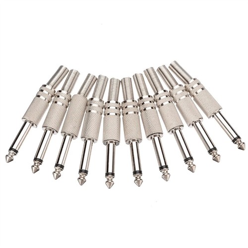 10pcs/pack 1/4'' 6.35mm Male Mono Monaural Audio Cable Jack Connector Plug Kit - Picture 9 of 16