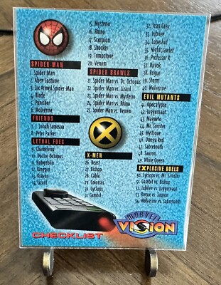 1996 Fleer/Skybox Marvel Vision #100 CHECKLIST Collectible Trading Card NM