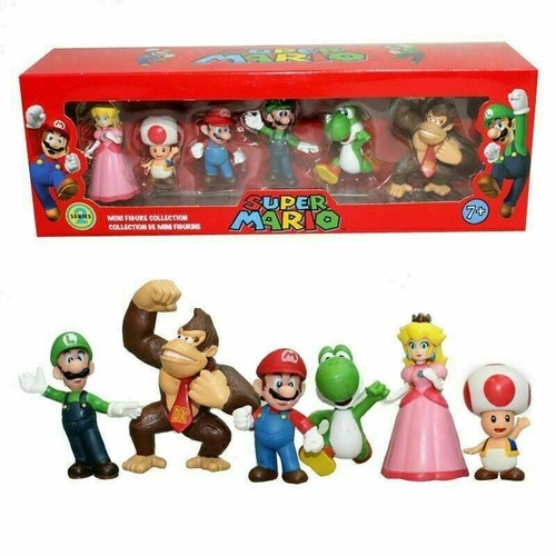 6 Stck./Set 3-7 cm Super Mario Bros PVC Actionfigur Spielzeug Puppen Mario Luigi Yoshi - Bild 2 von 2