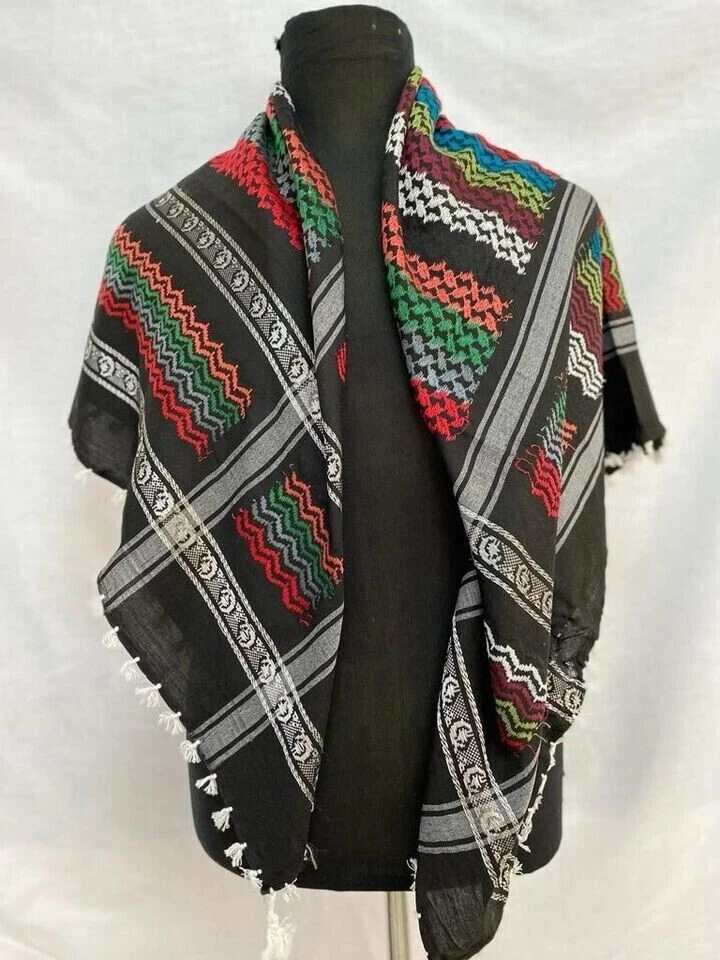 Bufanda Arafat Original Palestina Keffiyeh Shemagh Árabe Hatta 100% Algodón Desierto Foto 2 de 4