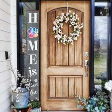 72in Home is Where the Dog Is Porch Sign - Front Porch Sign with Furry Friend De