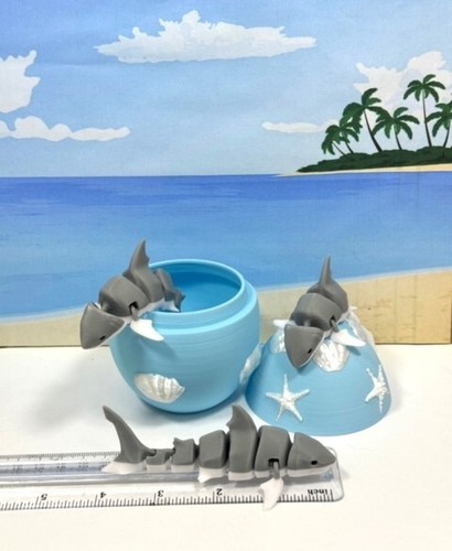 3pcs 3D Printed Sharks, Articulated Shark Toy, Sea Animal Fidget ADHD Autism Toy - Picture 4 of 9