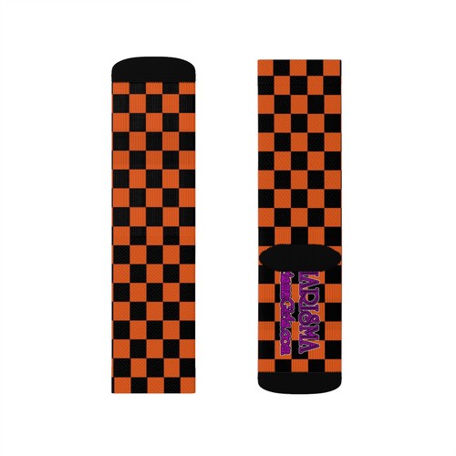 Charisma Girls Checker Board Orange version 2 Sublimation Socks - Picture 9 of 13