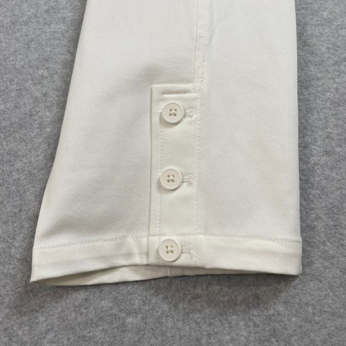Talbots Pants Woman 10 Curvy White Button Office Academia Capsule Minimalist - Picture 7 of 10