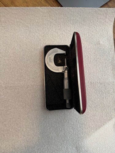 Mitutoyo 1 in. outside micrometer, ratchet stop, carbide tipped, with case. - Picture 2 of 4