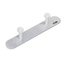 Safco Nail Head Wall Coat Rack Two Hooks Metal 12w x 2-3/4d Satin Aluminum -NN