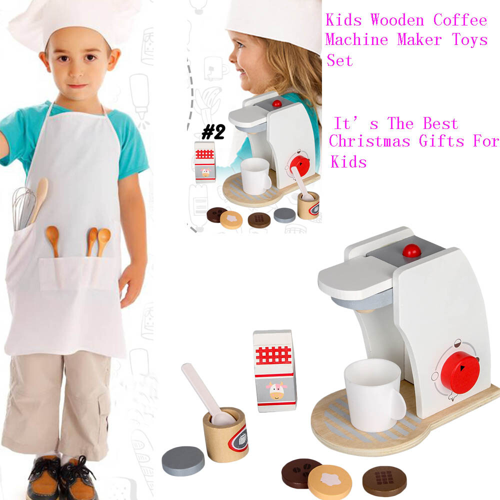 kids wooden coffee machine