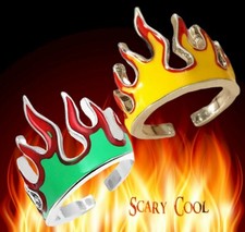 New Fire Flames Biker Retro Gothic Punk Band Men's Ring