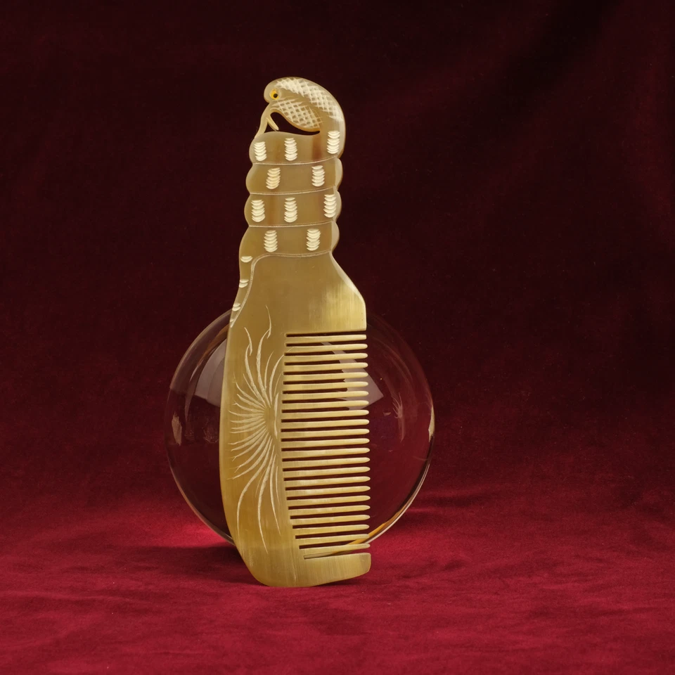 Peigne Beauté Cheveux Vietnam Peigne de Corne de Buffle Poli Poil Long - Photo 2/4